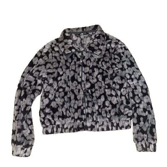 The North Face Girls Large Fleece Jacket OSOLITA Full Zip Youth 14-16 Black Gray - Picture 1 of 8